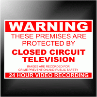1 x Warning Closed Circuit Television Warning Sticker Sign